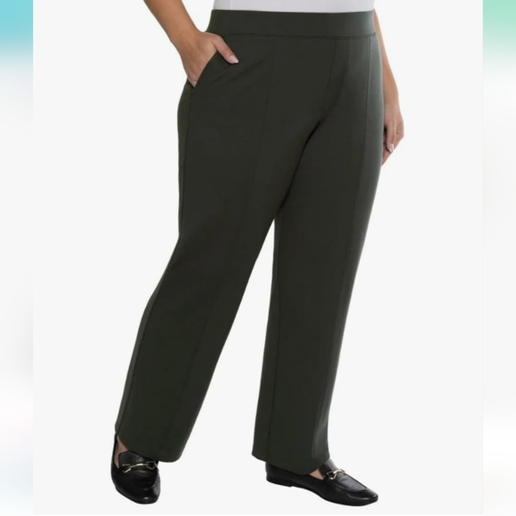 NWT Matty M Women's Pull On Straight Leg Office Pants Dark Olive (Green) XXL - Picture 5 of 7